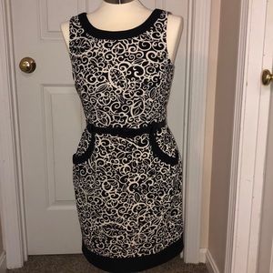 London times patterned dress with belt